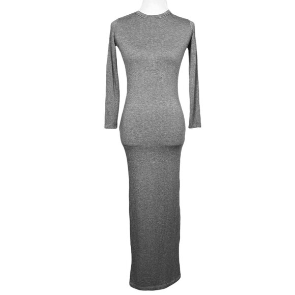 Bleusalt Gray Bodycon Soft Modal Maxi Dress - Picture 4 of 13